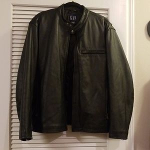 Black leather jacket by the Gap size L